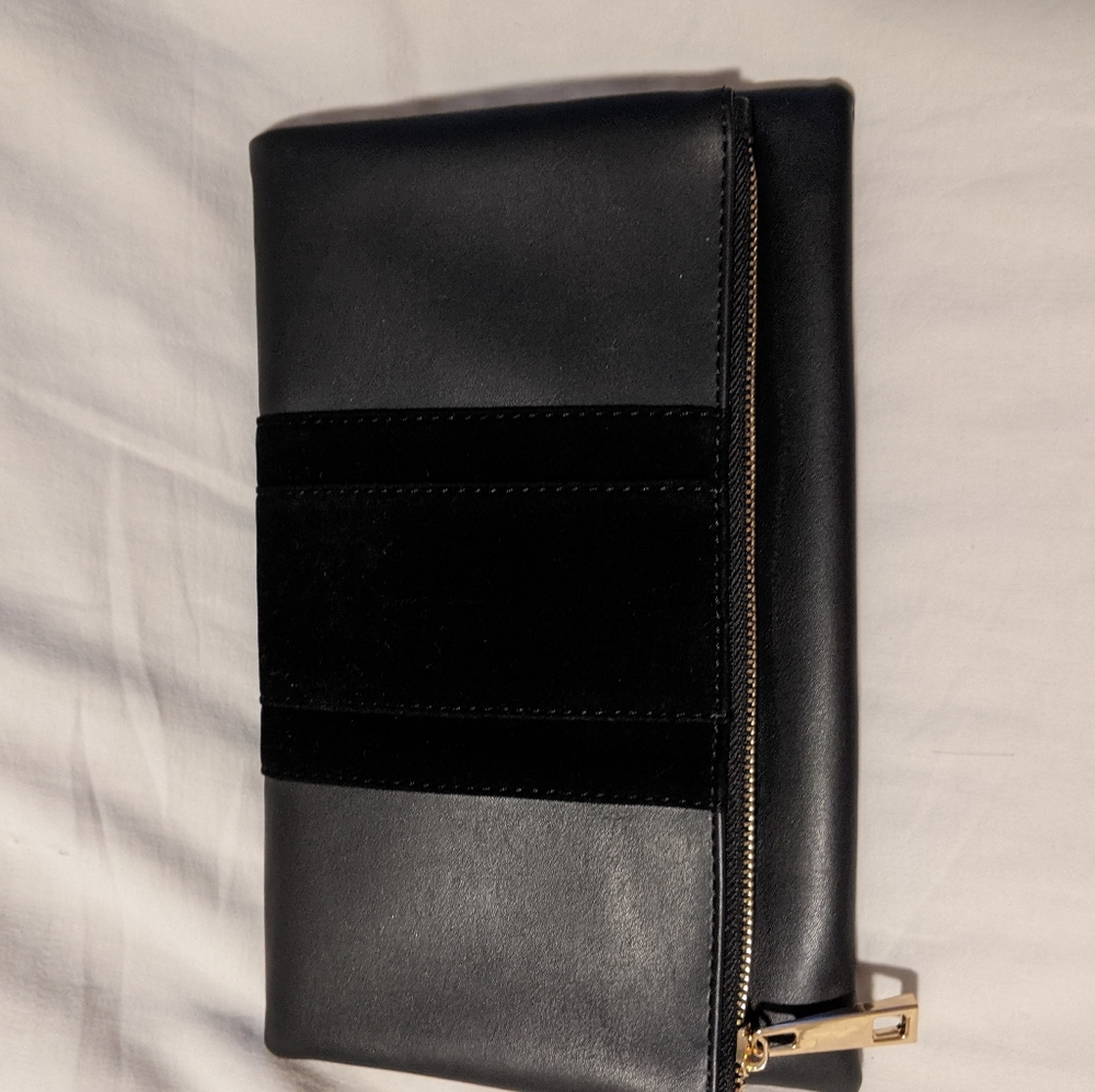 Summer and Rose black fold over clutch
